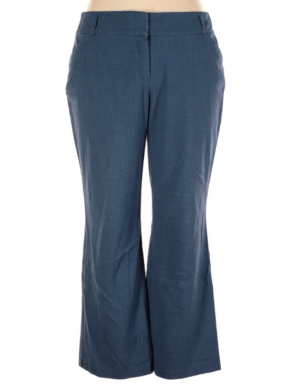 Roz & Ali Navy Women's Pants with Wide Waistband plus Size